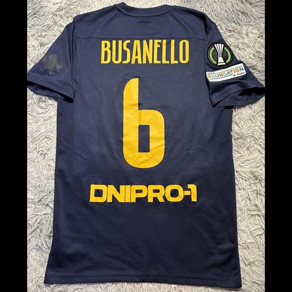 DNIPRO-1 2022/23 Match Worn JERSEY #6 BUSANELLO Ukraine CONFERENCE LEAGUE Nike - Picture 2 of 8